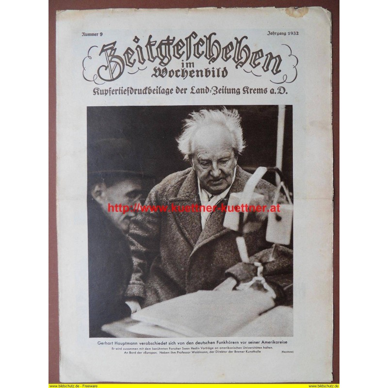 Zeitgeschehen im Wochenbild / Kupfertiefdruckbeilage Nr. 09 / 1932 Zeitgeschehen im Wochenbild / Kupfertiefdruckbeilage Nr. 09 / 1932