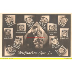 AK - Briefmarken - Sprache - Deutsches Reich - Hindenburg 