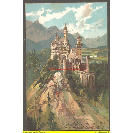 AK - Schloss Neuschwanstein - 1902 (BY) 