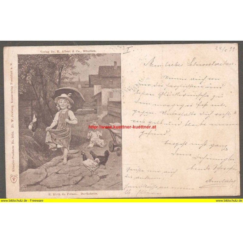 AK - R. Hirth du Frenes - Dorfkokette (1899) AK - R. Hirth du Frenes - Dorfkokette (1899)