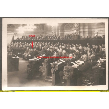 Foto - NÖ-Landtag mit Leopold Figl (12,5cm x 18cm) 