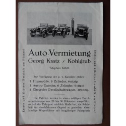 Prospekt Auto-Vermietung Georg Kratz - Kohlgrub