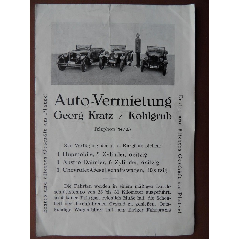 Prospekt Auto-Vermietung Georg Kratz - Kohlgrub