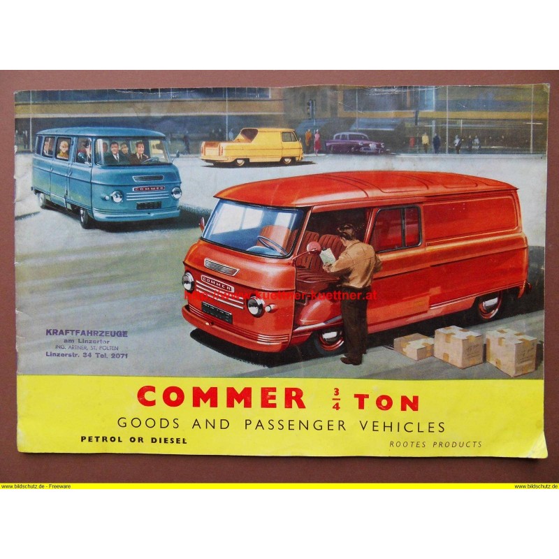 Prospekt Commer 3/4 Ton - Goods and Passenger Vehicles - 60er Jahre