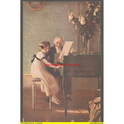AK - Erste Klavierstunde (J. A. Muenier) 