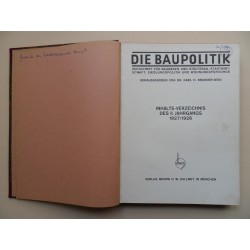 Die Baupolitik - Zeitschrift für Bauwesen 2. Jhg. 1927/28 - 12 Hefte gebunden