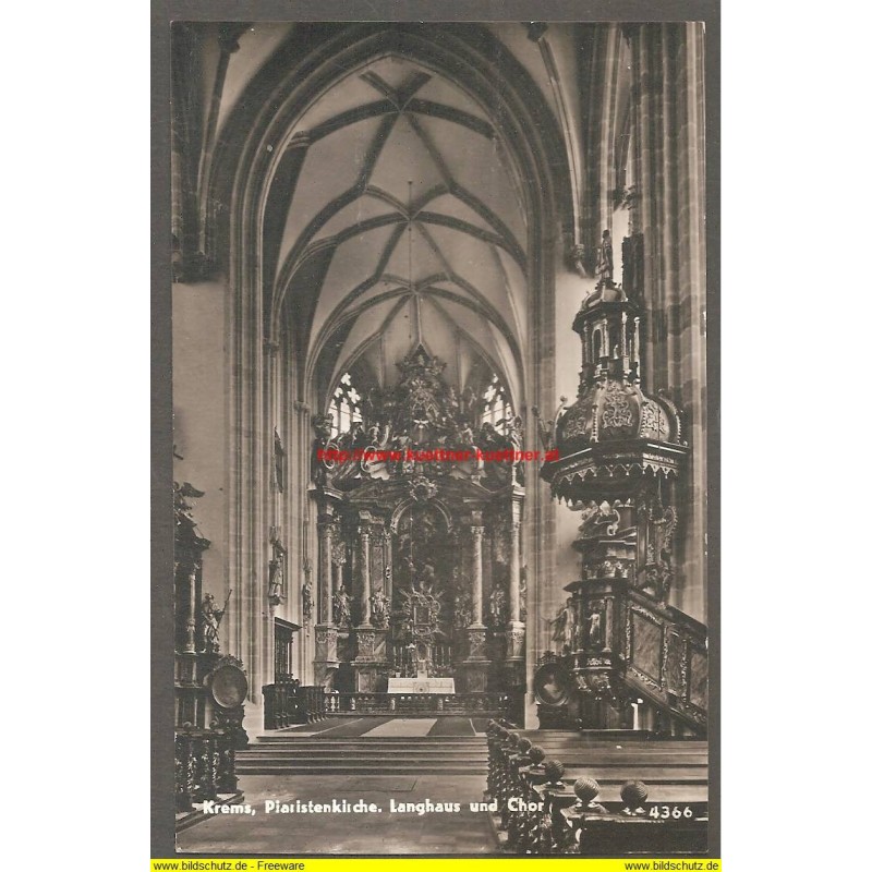 AK - Krems, Piaristenkirche - Langhaus und Chor