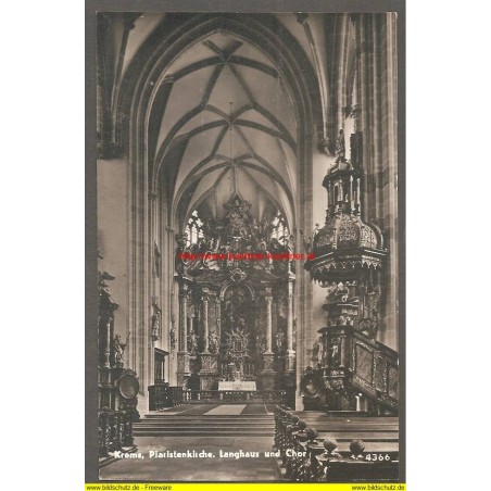 AK - Krems, Piaristenkirche - Langhaus und Chor
