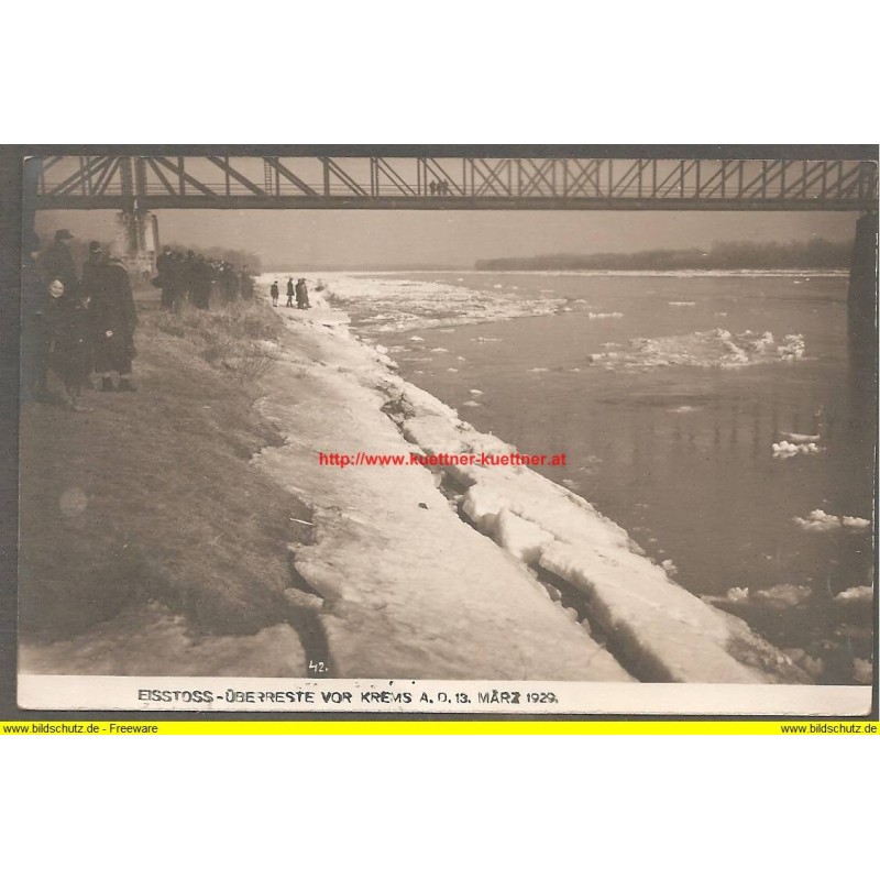 AK - Eisstoss - Überreste vor Krems a. D. - 13. März 1929