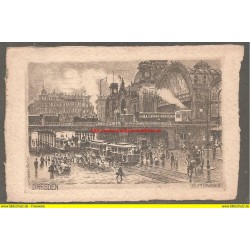 AK - Dresden Hauptbahnhof  auf Büttenpapier
