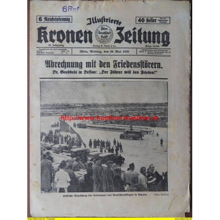 Illustrierte Kronen Zeitung Wien, Montag, den 30. Mai 1938