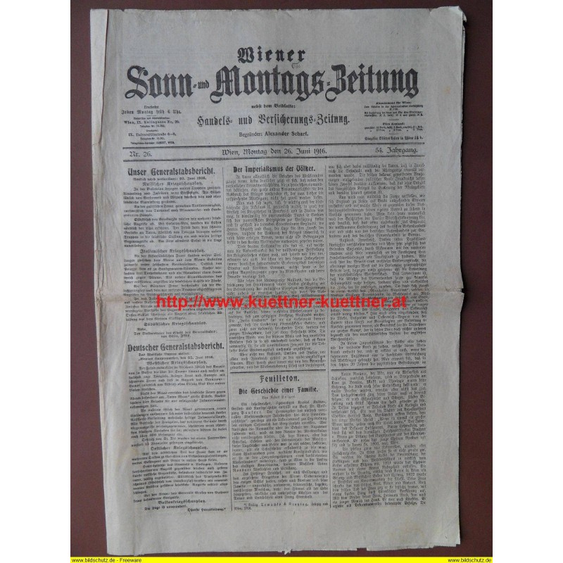 Wiener Sonn- und Montags-Zeitung / Nr. 26 / 26. Juni 1916