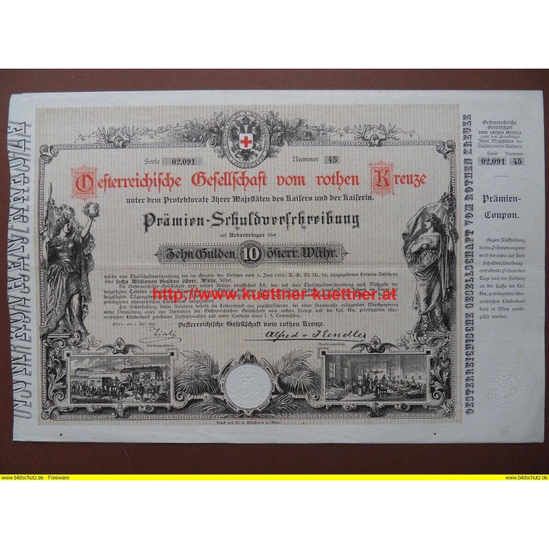 Prämien-Schuldverschreibung - Oesterr. Gesellschaft vom roten Kreuze Nr. 083 / 1916