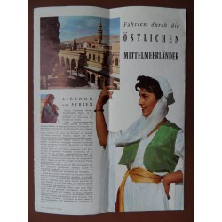 Prospekt Air France - Treffpunkt dieses Jahr der Nahe Osten und Iran 1955