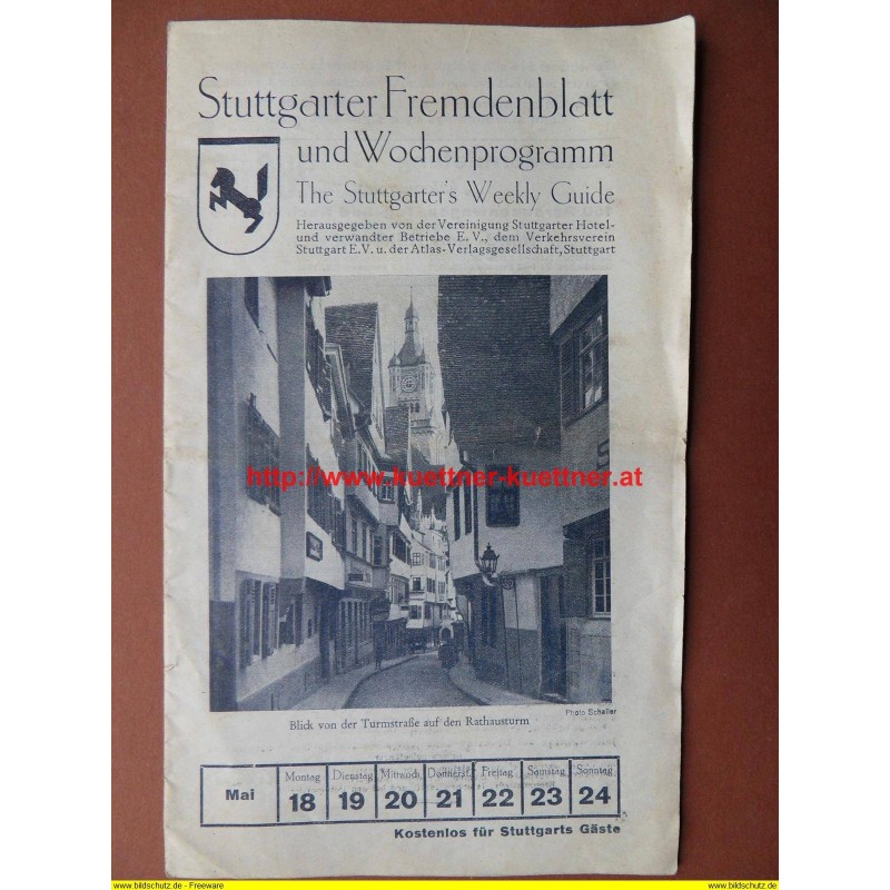 Prospekt Stuttgarter Fremdenblatt und Programm