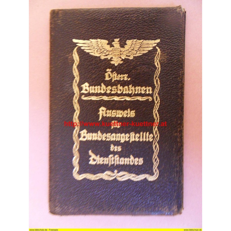 Ausweis für Bundesangestellte des Dienststandes (1933) ÖBB