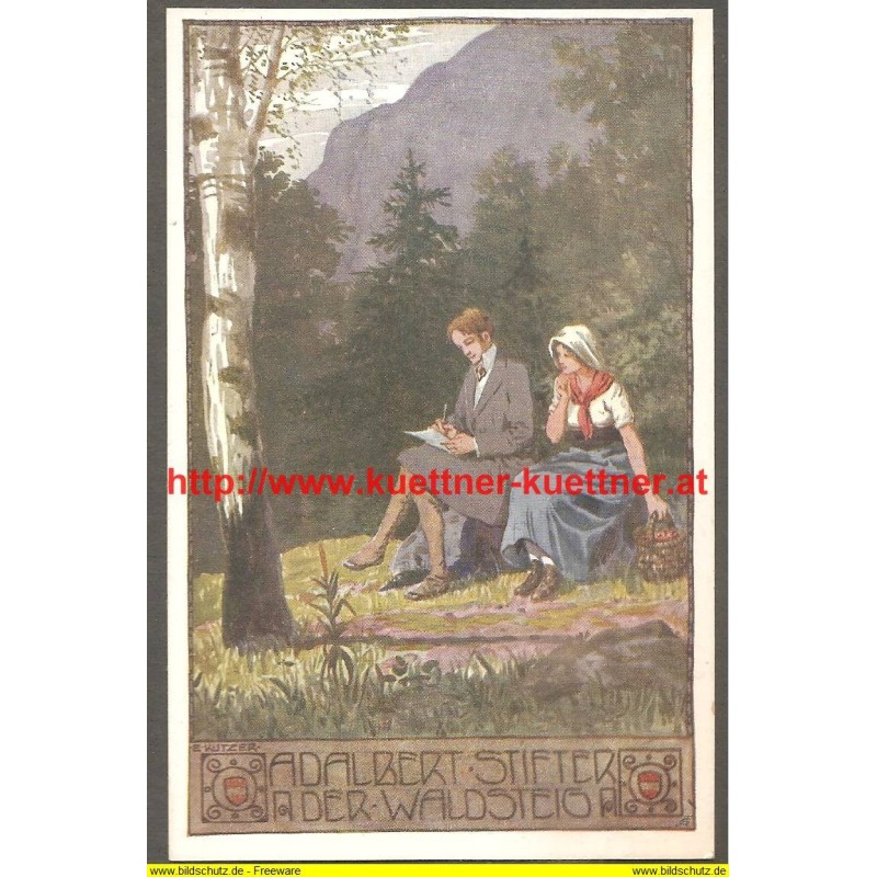 AK - Adalbert Stifter - Nr. 25 - Der Waldsteig - E. Kutzer AK - Adalbert Stifter - Nr. 25 - Der Waldsteig - E. Kutzer