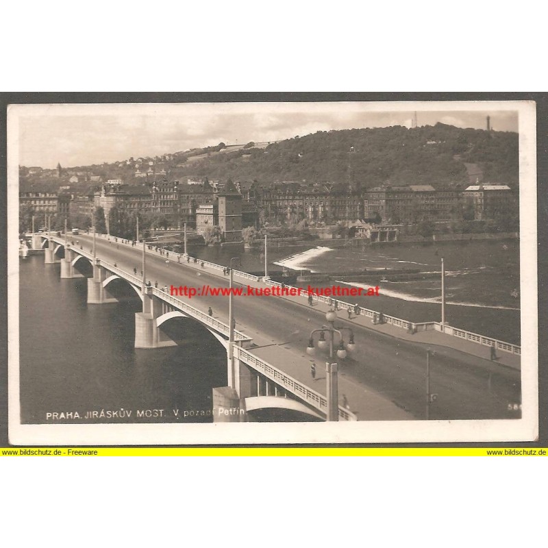 AK - Praha - Jiraskuv Most V pozad Petrin - 1940