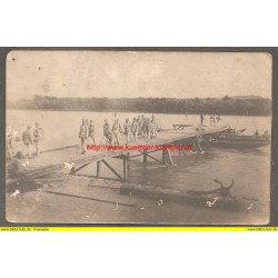 AK - Foto I WK - Pioniere beim Brückenbau (1914) 