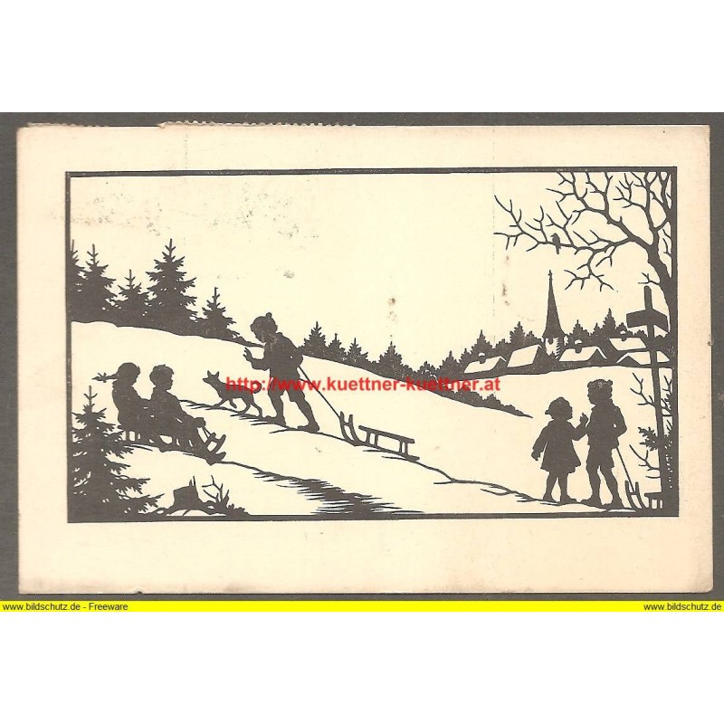 AK - Scherenschnitt von J. Allmayer - Künstlerkarte R 20/5 (1934) AK - Scherenschnitt von J. Allmayer - Künstlerkarte R 20/5 (1934)