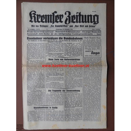 Kremser Zeitung / 85. Jg. Nr. 50 / Donnerstag 10. Dezember 1953