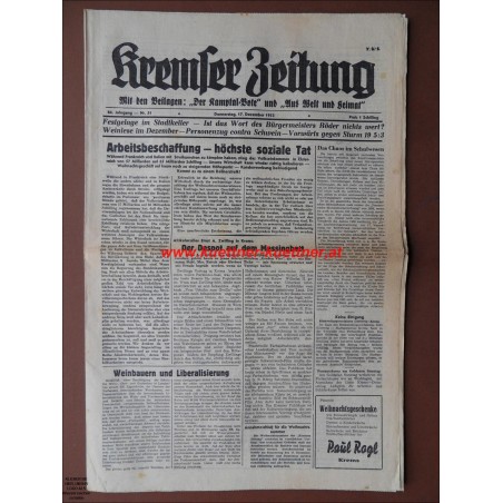 Kremser Zeitung / 85. Jg. Nr. 51 / Donnerstag 17. Dezember 1953