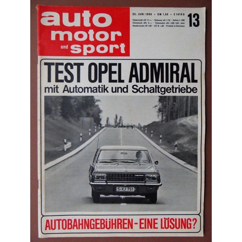 auto motor und sport 12. Jg. / Nr. 13 / 25.06.1966 auto motor und sport 12. Jg. / Nr. 13 / 25.06.1966