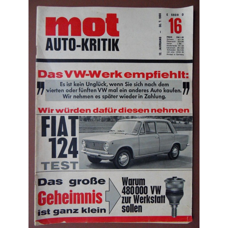 mot auto-kritik 12. Jg. / Nr. 16 / 30.07.1966 mot auto-kritik 12. Jg. / Nr. 16 / 30.07.1966