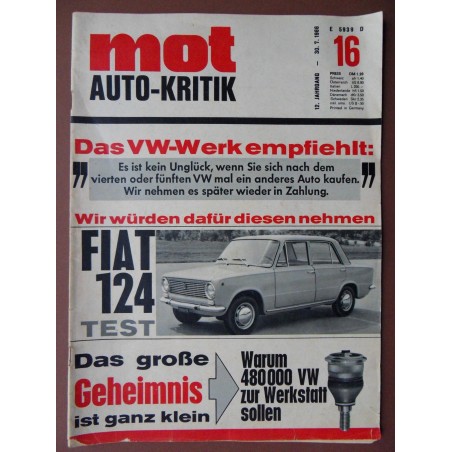 mot auto-kritik 12. Jg. / Nr. 16 / 30.07.1966