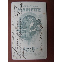 Card de Visit - Junge Dame mit hochgeschlossenem Kleid - Josef Eibl - Wien