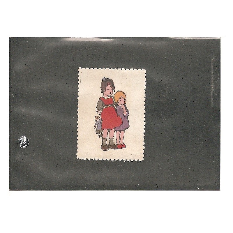 Werbemarke / Reklamemarke - Mädchen mit Puppe