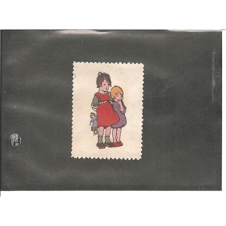 Werbemarke / Reklamemarke - Mädchen mit Puppe