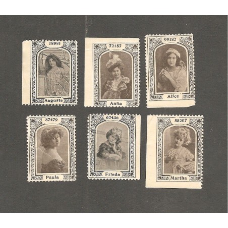 Werbemarke / Reklamemarke - 6 Stück Frauenportraits