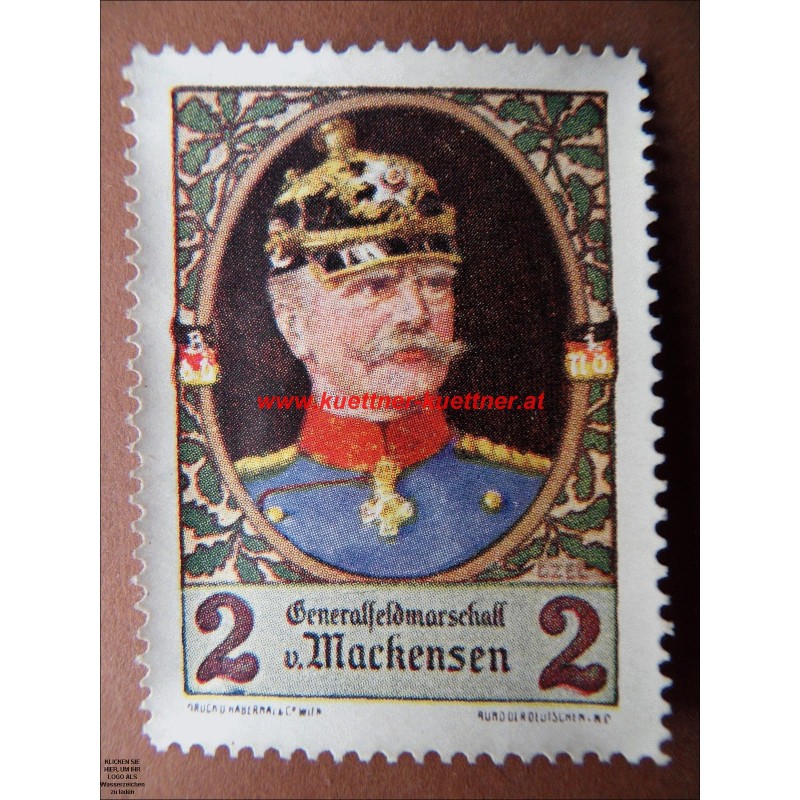 Werbemarke / Reklamemarke - Generalfeldmarschall Mackensen Werbemarke / Reklamemarke - Generalfeldmarschall Mackensen