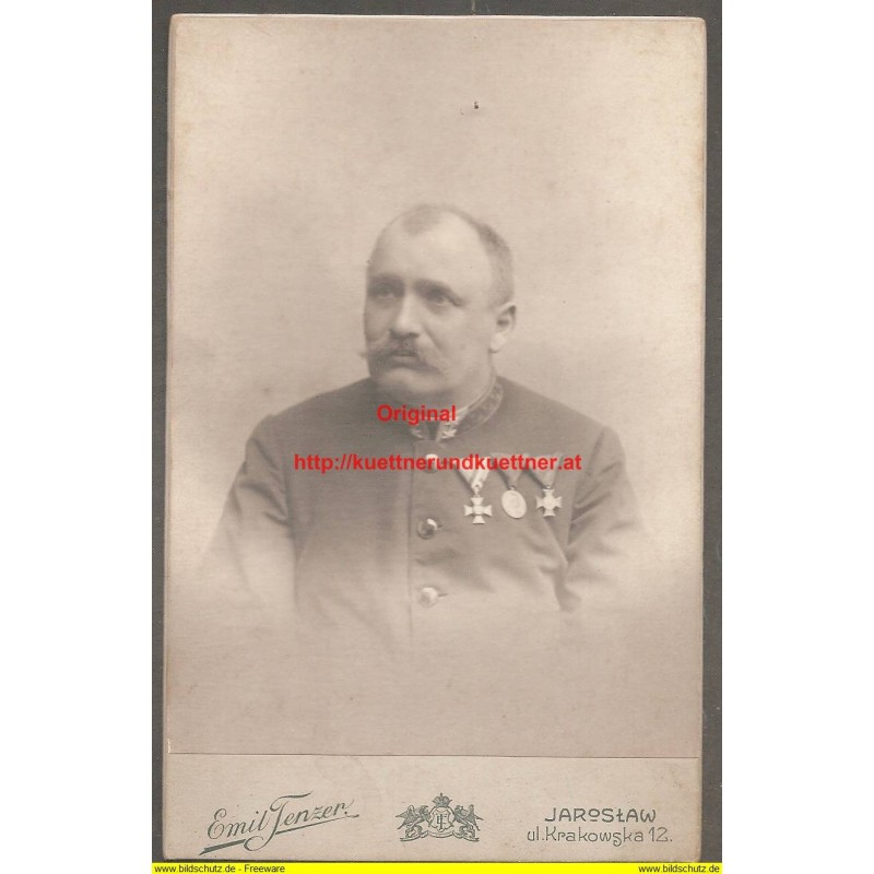 Kabinettformat - Porträtfoto - Orden - Emil Tenzer - Jaroslaw (Polen)