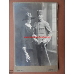 Kabinettformat - Hochzeitsfoto - Uniform - Karl Bett - Krems