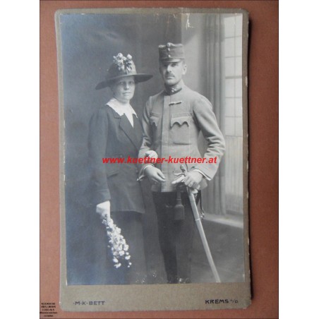 Kabinettformat - Hochzeitsfoto - Uniform - Karl Bett - Krems