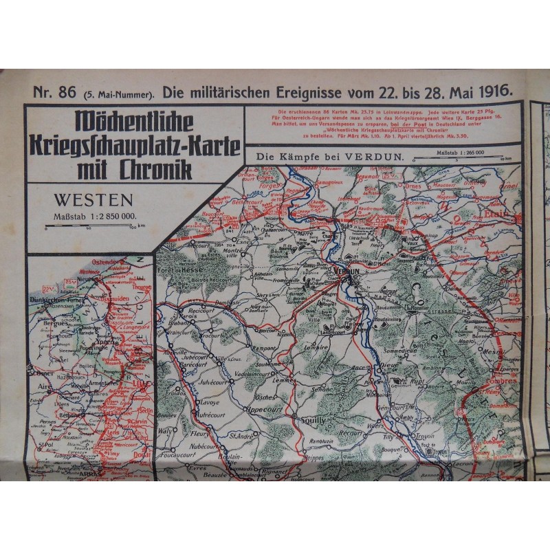 Kriegskarte sämtl. Kriegsschauplätze mit Chronik Nr. 86 Kriegskarte sämtl. Kriegsschauplätze mit Chronik Nr. 86