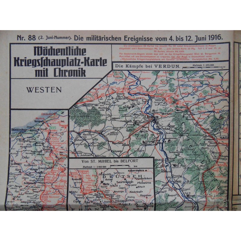Kriegskarte sämtl. Kriegsschauplätze mit Chronik Nr. 88 Kriegskarte sämtl. Kriegsschauplätze mit Chronik Nr. 88