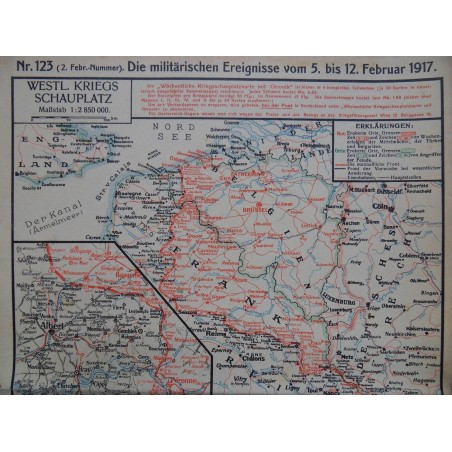 Kriegskarte sämtl. Kriegsschauplätze mit Chronik Nr. 123 (1917)