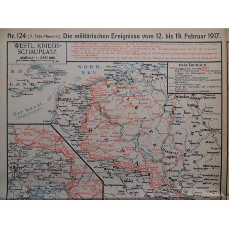 Kriegskarte sämtl. Kriegsschauplätze mit Chronik Nr. 124 (1917)