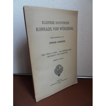 Kleine Dichtungen Konrads von Würzburg (1930)