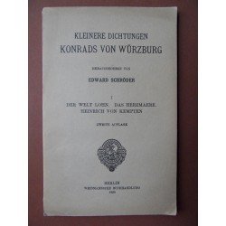 Kleine Dichtungen Konrads von Würzburg (1930)