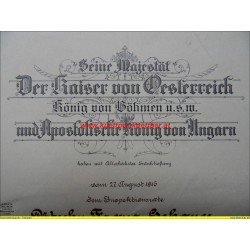 Urkunde Kriegsdekoration zum Ritterkreuz (1916)
