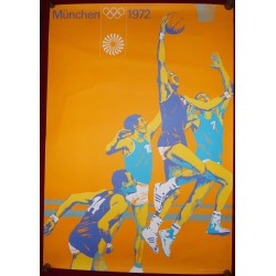 ORIGINAL PLAKAT MÜNCHEN 1972 - Basketball