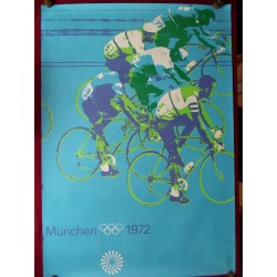 ORIGINAL PLAKAT MÜNCHEN 1972 - Radfahren