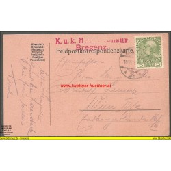 Feldpostkorrespondenzkarte - K. u. k. Militärzensur Bregenz  