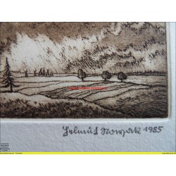 Radierung von Helmut Nowak / signiert und datiert / 17/80 / 1985