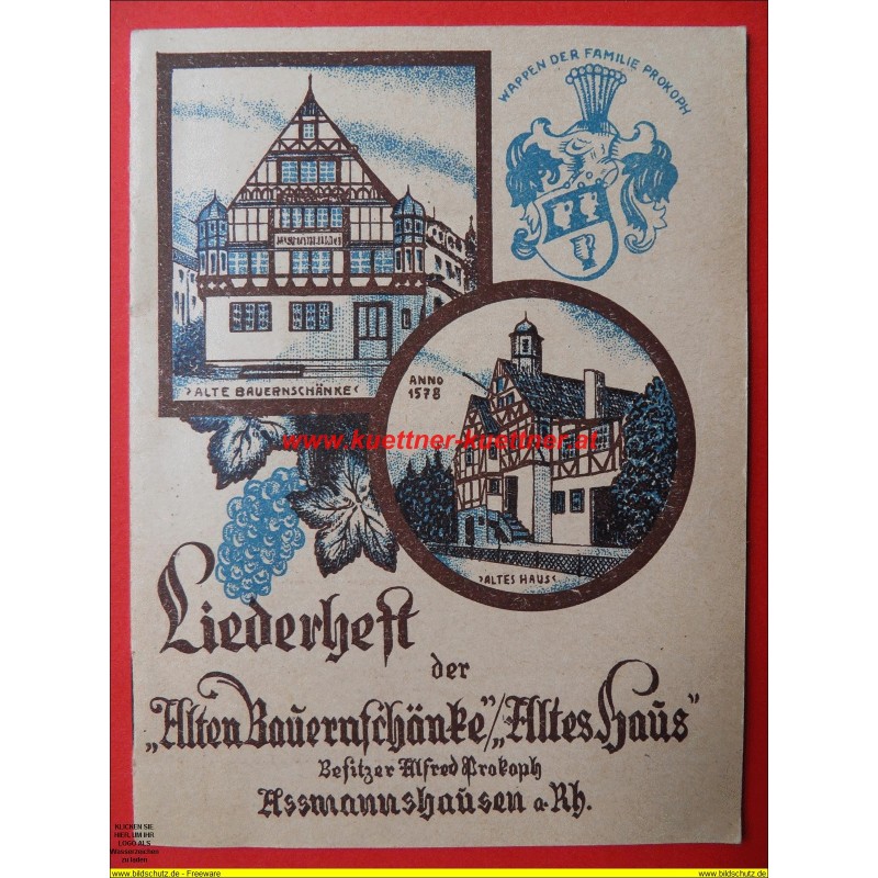Liederheft - Alte Bauernschaenke - Assmannshausen