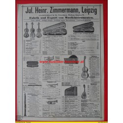 Werbung - Musikinstrumente / Jul. Heinr. Zimmermann, Leipzig (um 1910)